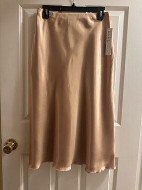 A-Line Midi Skirt in Champagne Size S